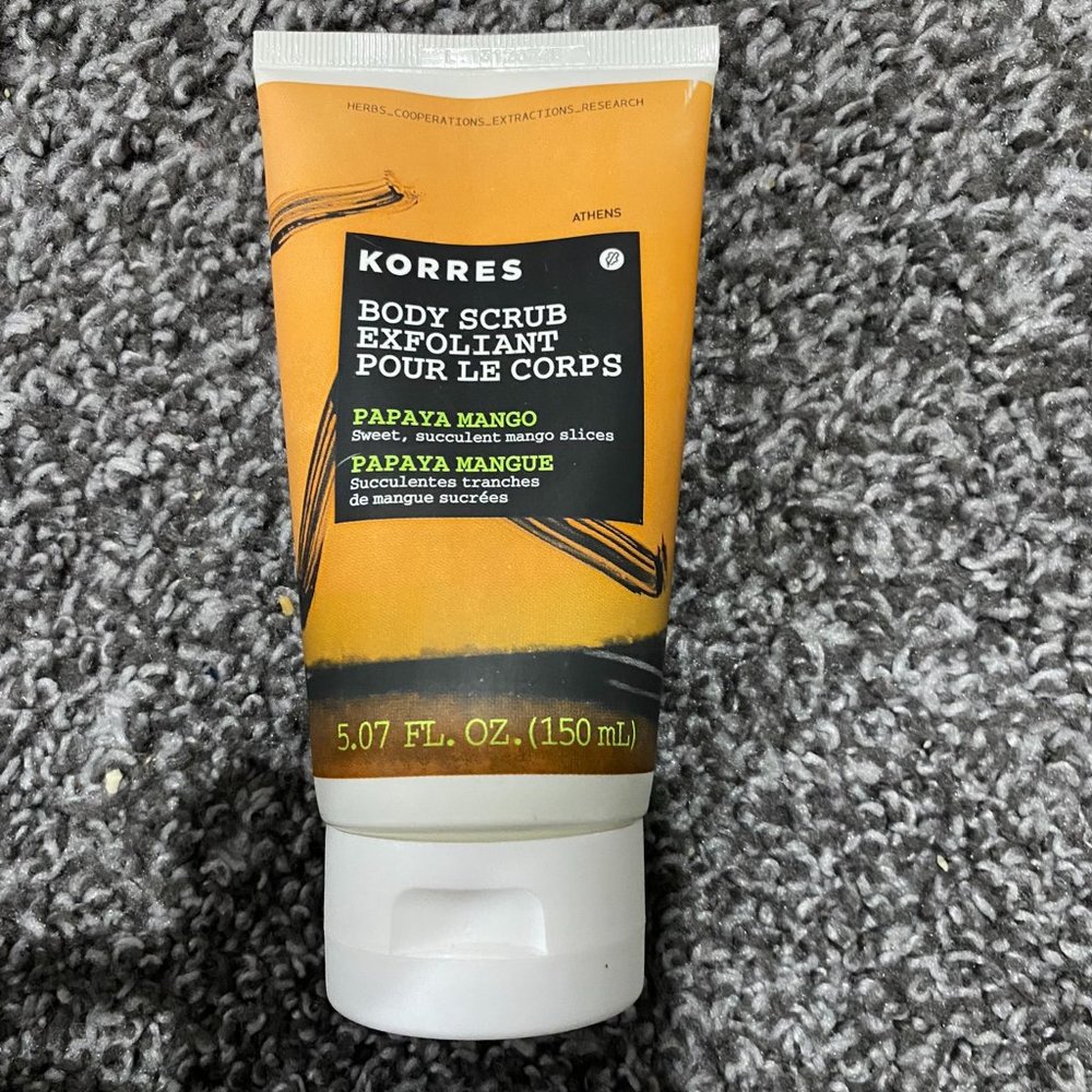 Korres Papaya Mango Body Scrub Exfoliant 5.07 fl oz NEW